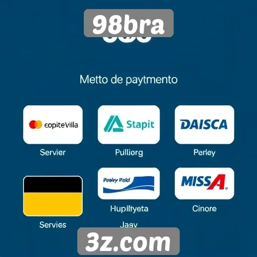 Métodos de pagamento disponíveis no 98bra